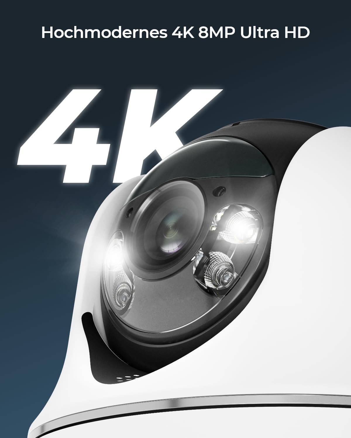 Reolink 4K Drahtlose Solar-Überwachungskamera für den Außenbereich, 355° Schwenk- und 140° Neigebereich, Argus PT Ultra + Solarpanel (Generalüberholt)