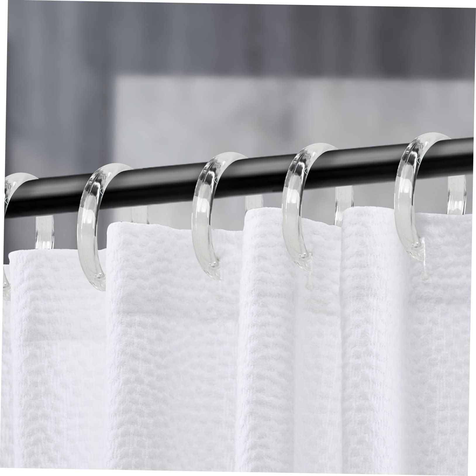 100 Stück Duschvorhangringe Weiß - O-förmige Gardinenhaken 40mm Innendurchmesser