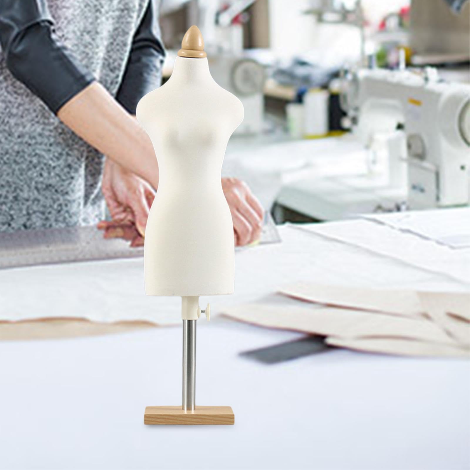 Puppenkleid Ständer Schneiderpuppe Mini Dress Form Torso Ständer mit Sockel für Puppenkleidung für Puppenhaus DIY Projekte Kinder Modeentwürfe Musterg, 46 cm quadratischer Sockel