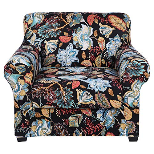 Hyha Couch Covers, Chair/Sofa Covers, Floral Pattern, Stretch, Printed, 2 Pieces, Armchair Slipcover, Separate Couch Cushion Covers, Washable Furniture Protector For Dogs (Armchair, Floral) #TOP7