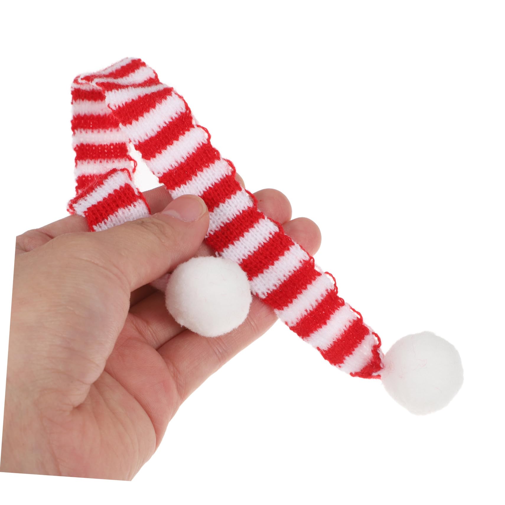 Mini Sciarpe Natalizie e per Bottiglie Copri in Maglia Righe con Accessori Decorativi per Natale e Casa