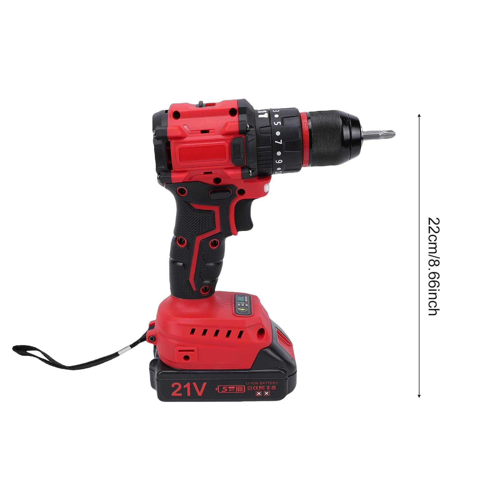 Fabater Kit Avvitatore a Percussione, Set di Utensili Elettrici per Trapano Avvitatore a Batteria da 1450 Giri/min con 2 Batterie e Caricabatterie, Punte Multiple, Livella a Bolla (EU)