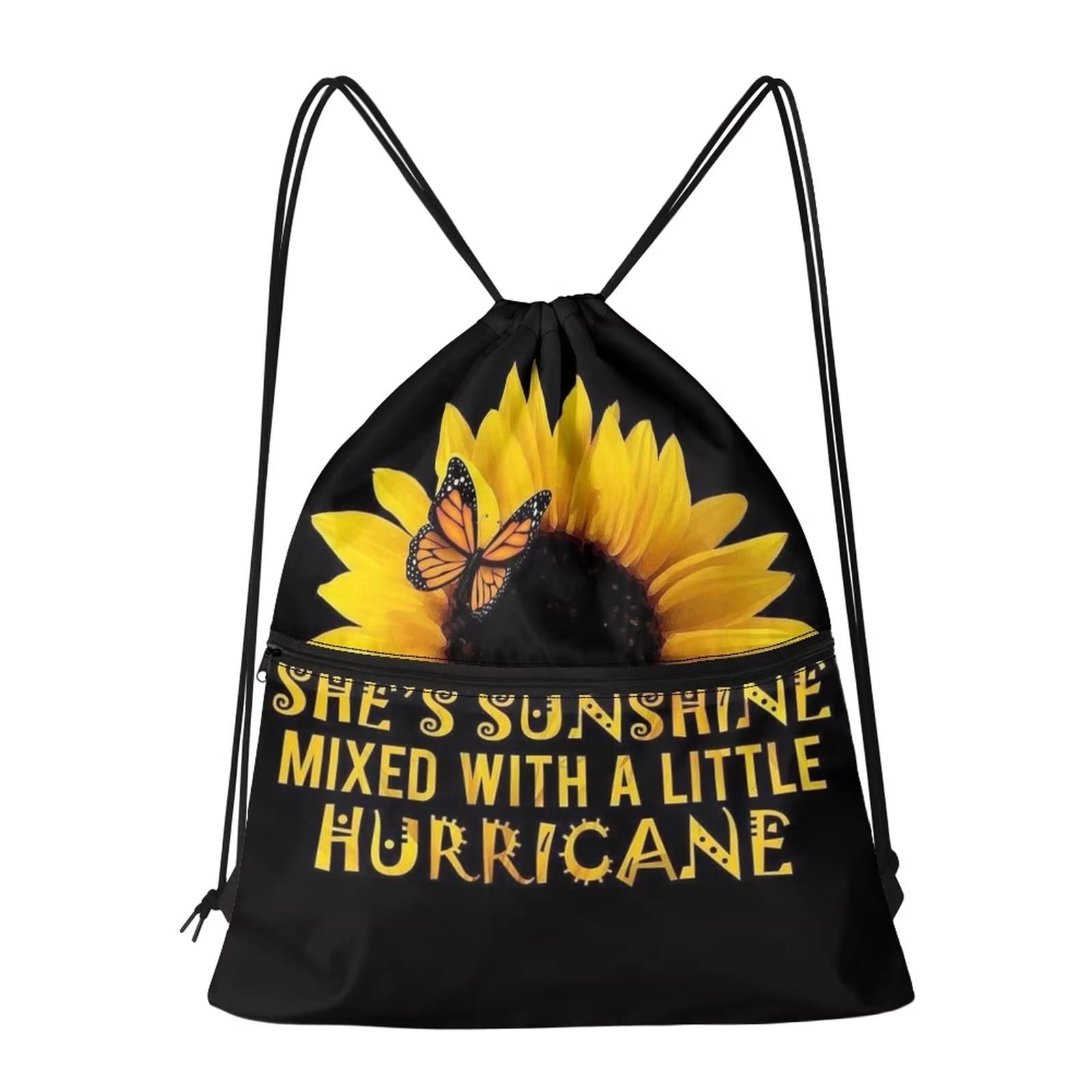 Richugui Drawstring Bag Sunflower Quote Drawstring Backpack for Men Women String Bag Cinch Bags Drawstring Bag，Sport Gym Sack Drawstring Bag String Bag Yoga Bag for Men Women
