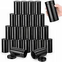 Vista 41 de 24 frascos de plástico transparente vacíos con tapas, recipientes de almacenamiento redondos de boca ancha para productos de belleza, crema