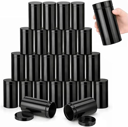 Miniatura 41 de 24 frascos de plástico transparente vacíos con tapas, recipientes de almacenamiento redondos de boca ancha para productos de belleza, crema