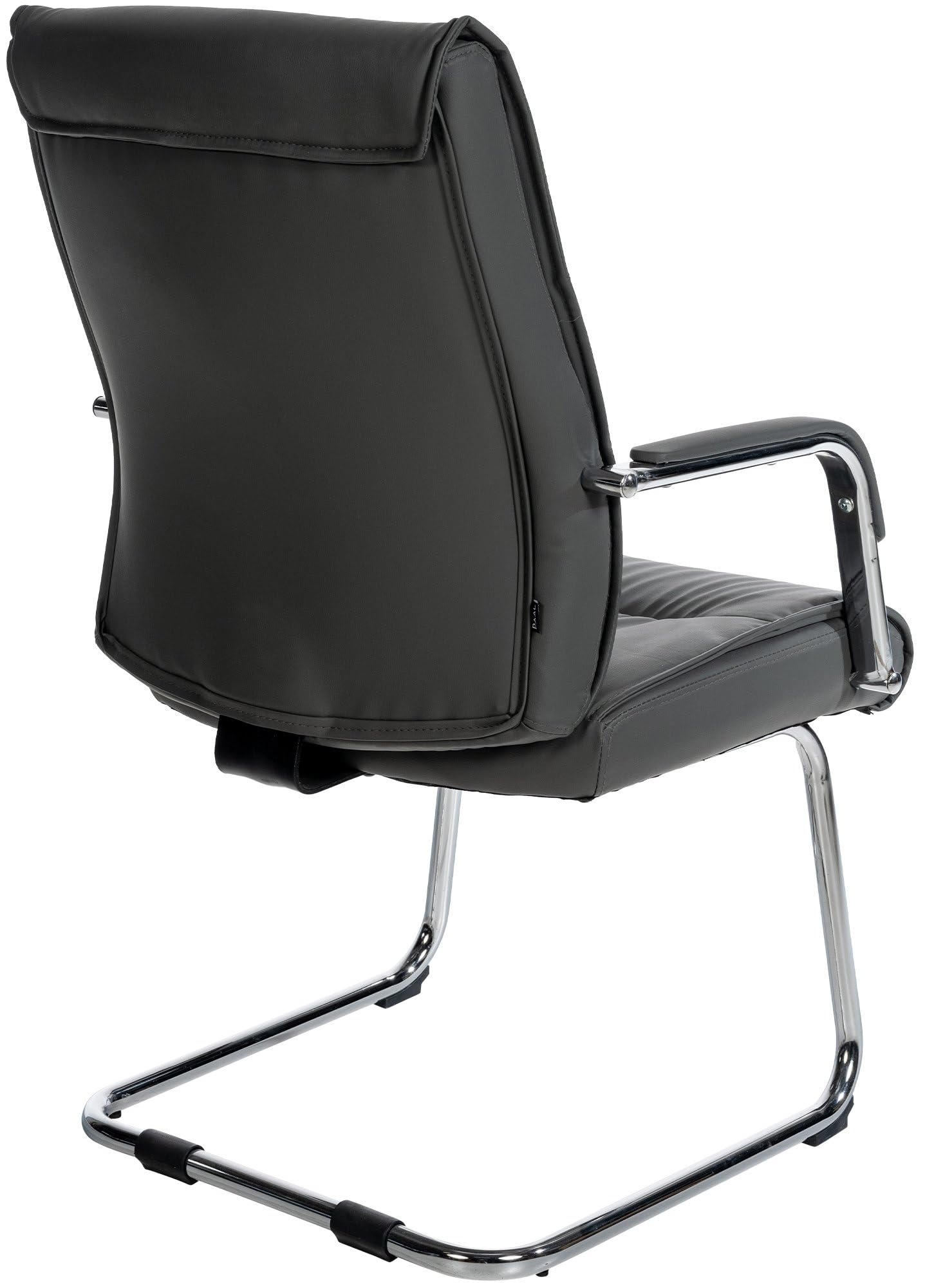 CLP Sedia Cantilever con Braccioli Sievert I Poltrona da Ufficio in Similpelle con Schienale I Sedia Ospiti in Metallo Cromato, Colore:Grigio