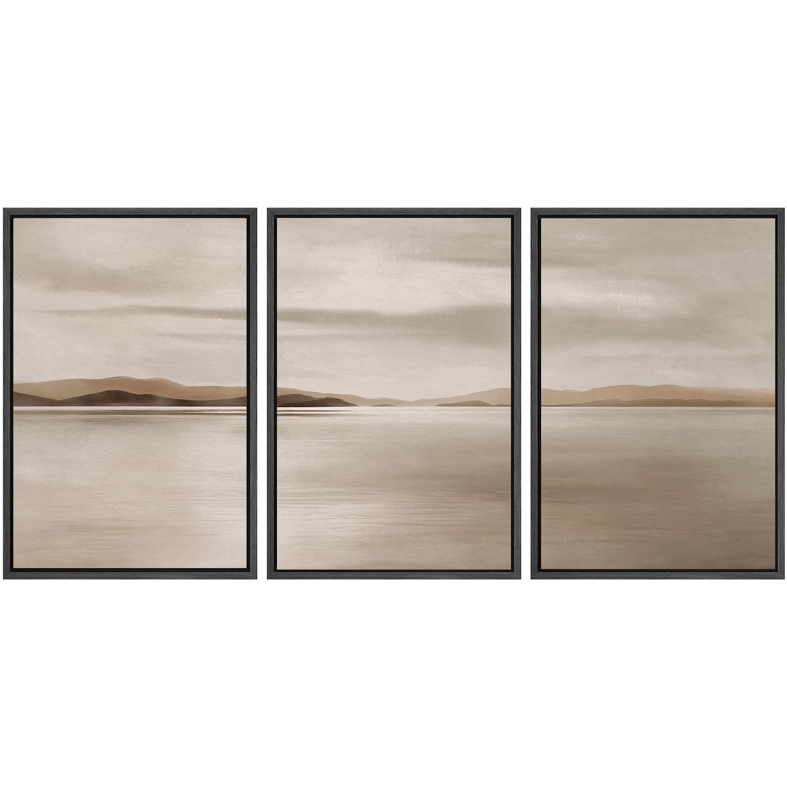 SIGNWIN Framed Canvas Print Wall Art Set Coastal Serenity Abstract Seaside Illustrations Modern Art Decorative Rustic Calm/Zen for Living Room, Bedroom, Office - 24"x36"x3 Natural — view 47