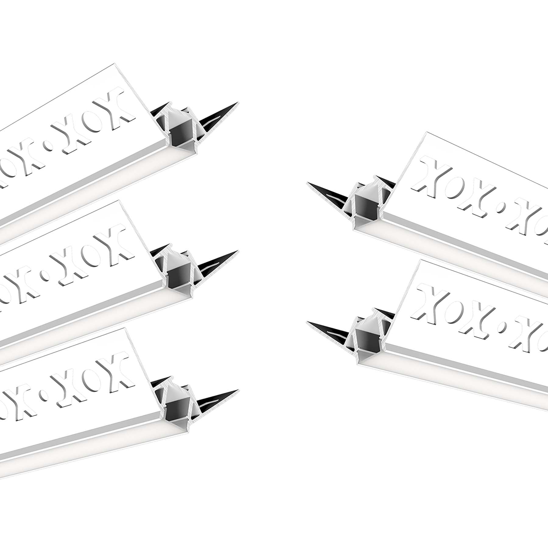G.W.S® Plaster-in Trimless Recessed LED Profile, 5-Pack Aluminium Channel for LED Strip Light, 1 Metre 50mmx22.34mm (126-C5022)