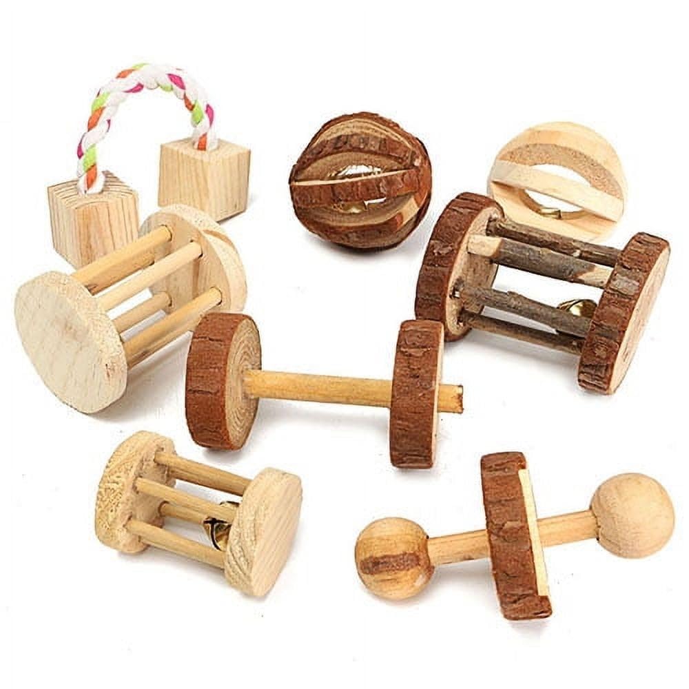 Hamster Chew Toys, Teeth Care Natural Wooden Toys, Small Animal Molar Toy, Boredom Breakers Cage Accessories For Rat Guinea Pig Chinchilla Gerbils Rabbit And Other Small Animal (B)