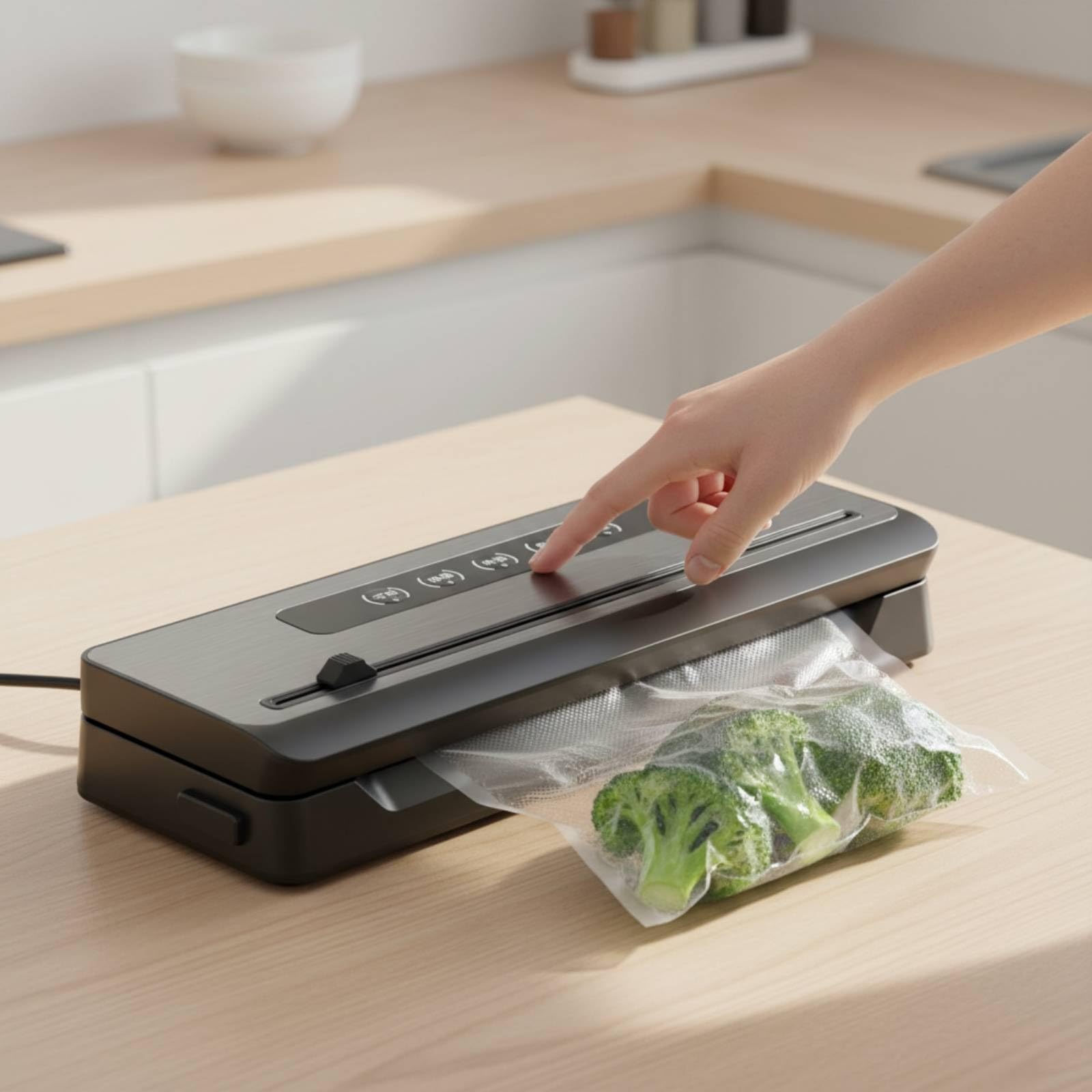 predolo Sellador al Vacío Automático Selladora Envasadora Conservadora Empaquetadora Apto para Alimentos Secos y con Humedad Manejo Sencillo Sellado Ajustado