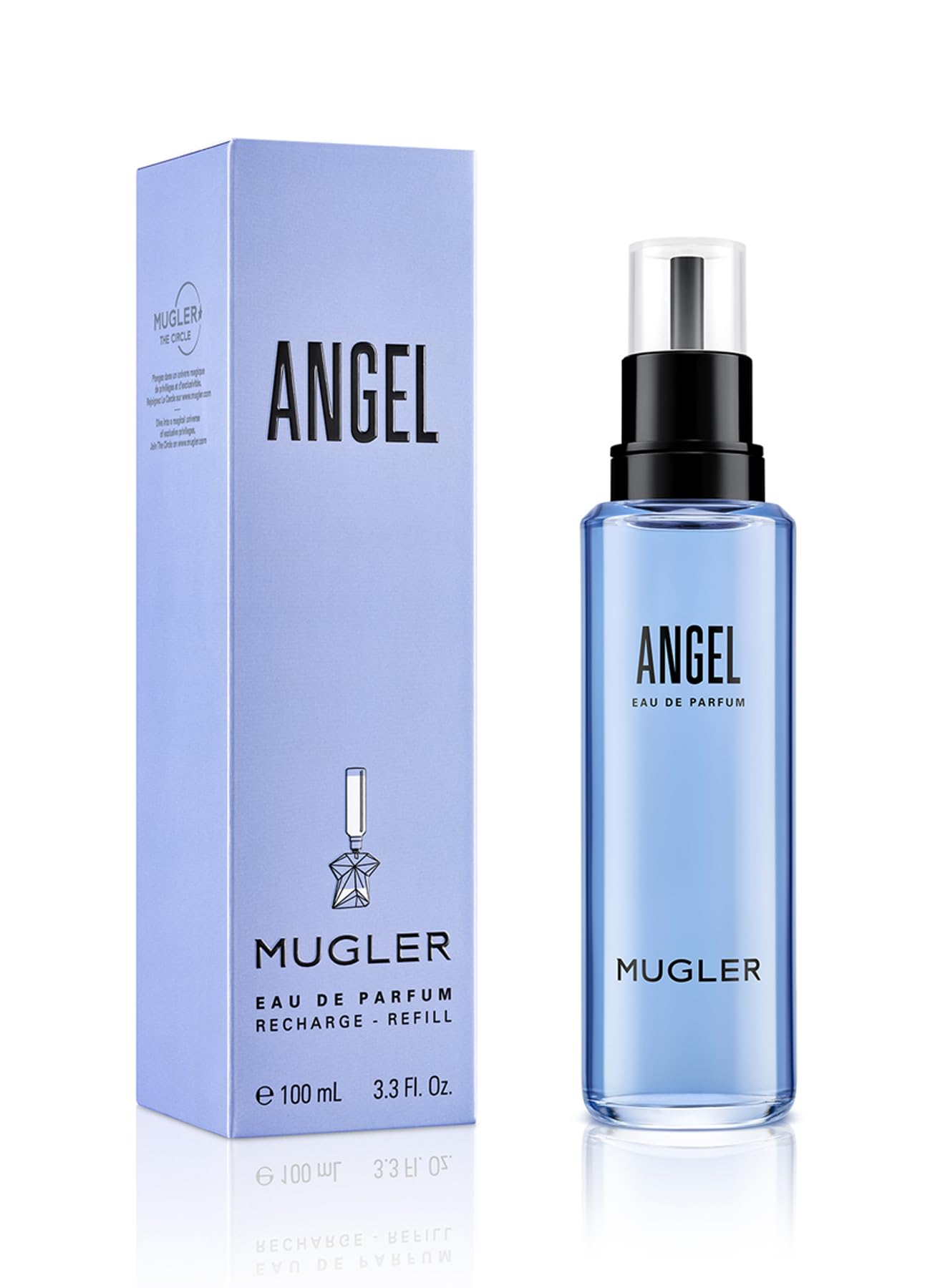 MUGLER Recarga, Angel Eau de Parfum, Perfume para Mujer, Aroma Gourmand con Notas de Ámbar, Fragancia fascinante, 100 ml