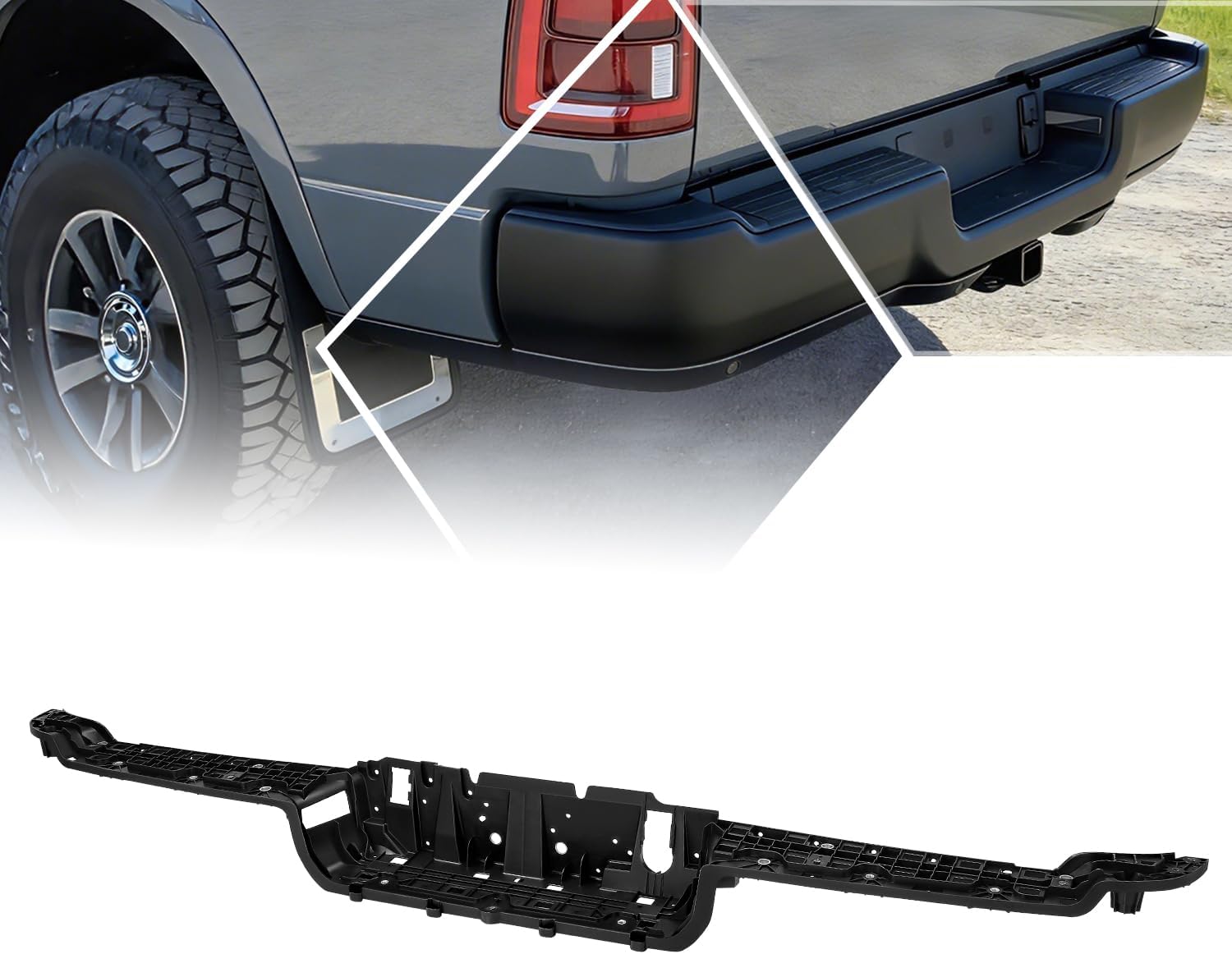 PM PERFORMOTOR Rear Bumper Shell Compatible with 2019-2026 Ram 2500 3500, Matte Black