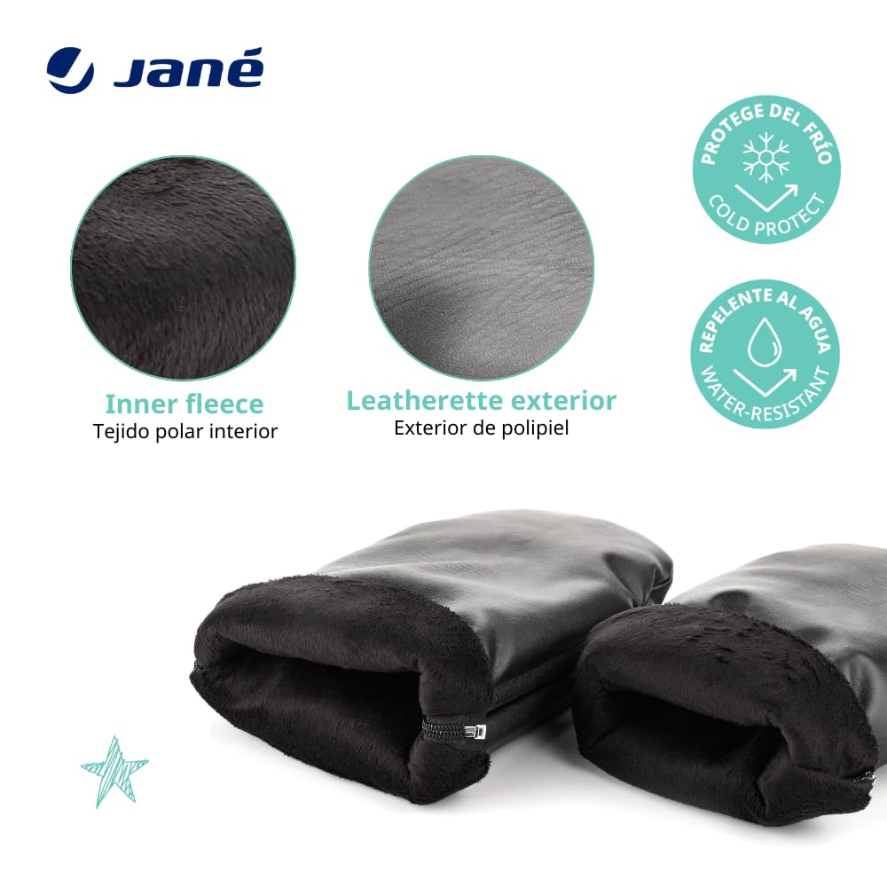 Jané Moufles Poussette Hiver, Universelles avec Fermeture Zippée, Doublure Polaire, Protection Froid et Vent