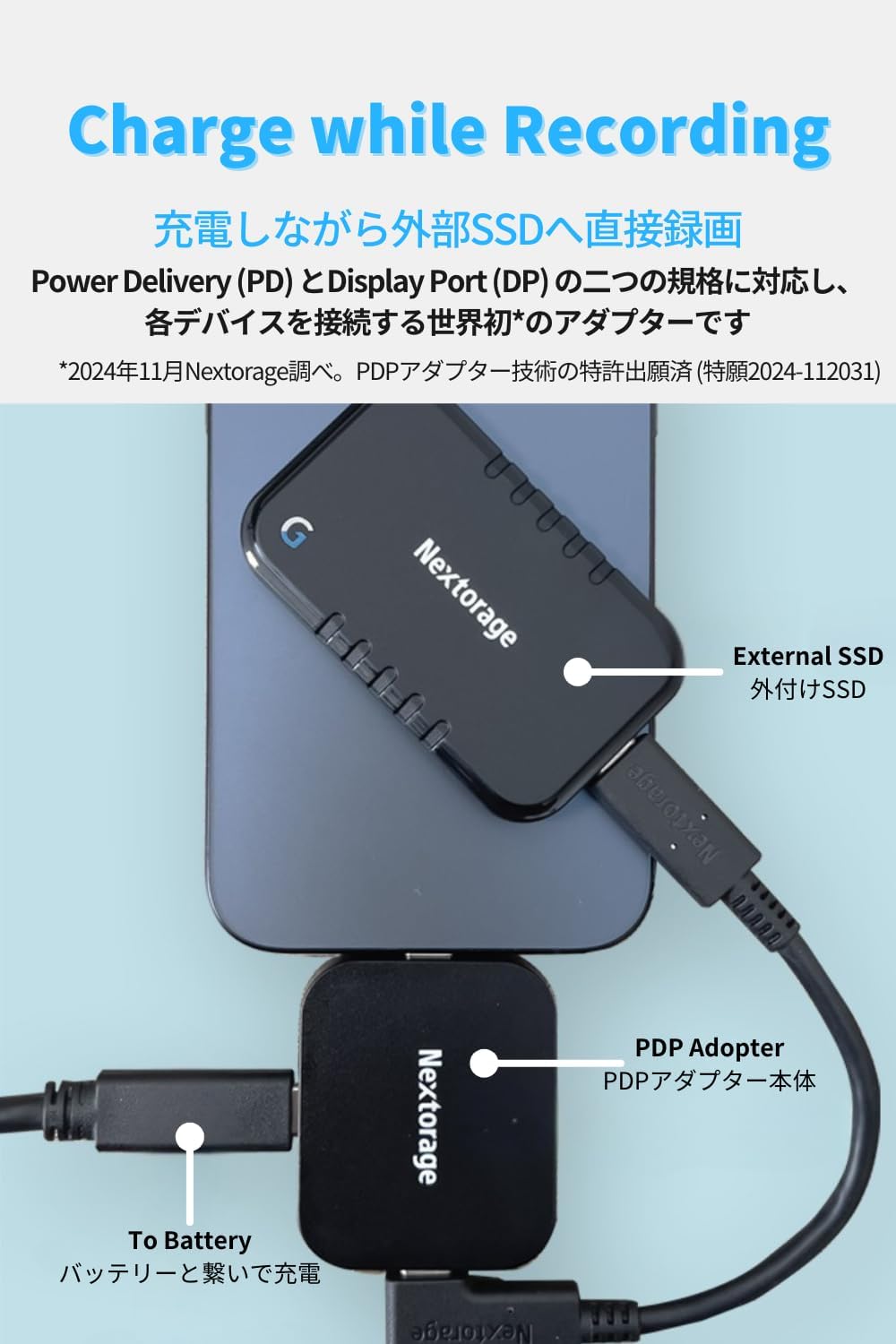 Nextorage PD & DP USB-C Adapter Compatible with Smartphones, Tablets, Laptop, Desktop PC, and More. USB C Hub Power Delivery 100W Pass-Through Charging USB Type-C DisplayPort NX-PDPA1