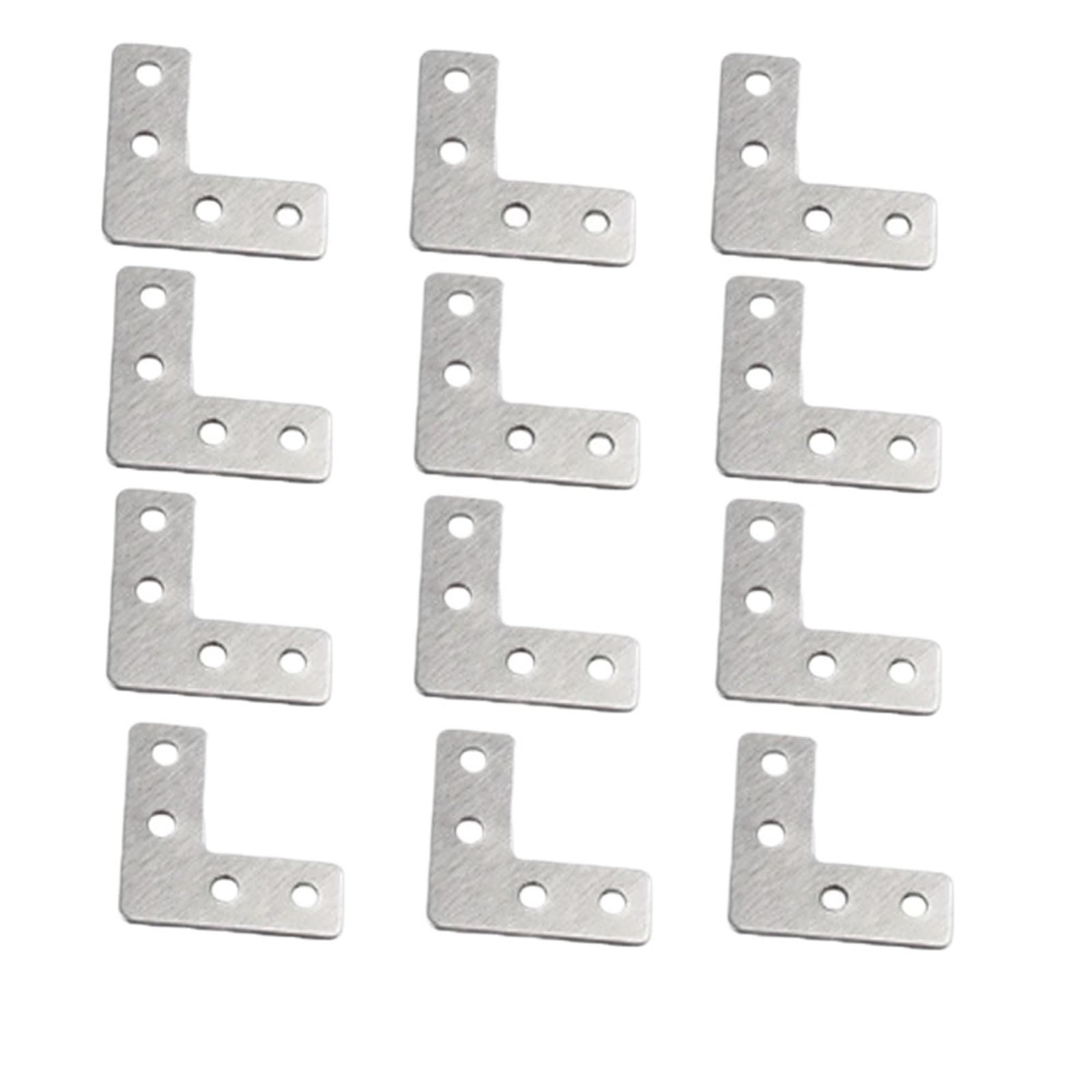 Rrypbovg Bronze L Brackets Stainless Steel Corner Extrusion Plate Fastener L /T 12Pcs Connection Heavy Duty Flat Angle Brace(Bronze)