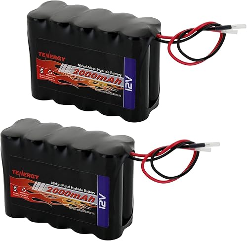 Tenergy Paquete de 2 baterÃas de 12 V 2000 mAh con cables desnudos para aviones RC, automóvil RC, bricolaje y más