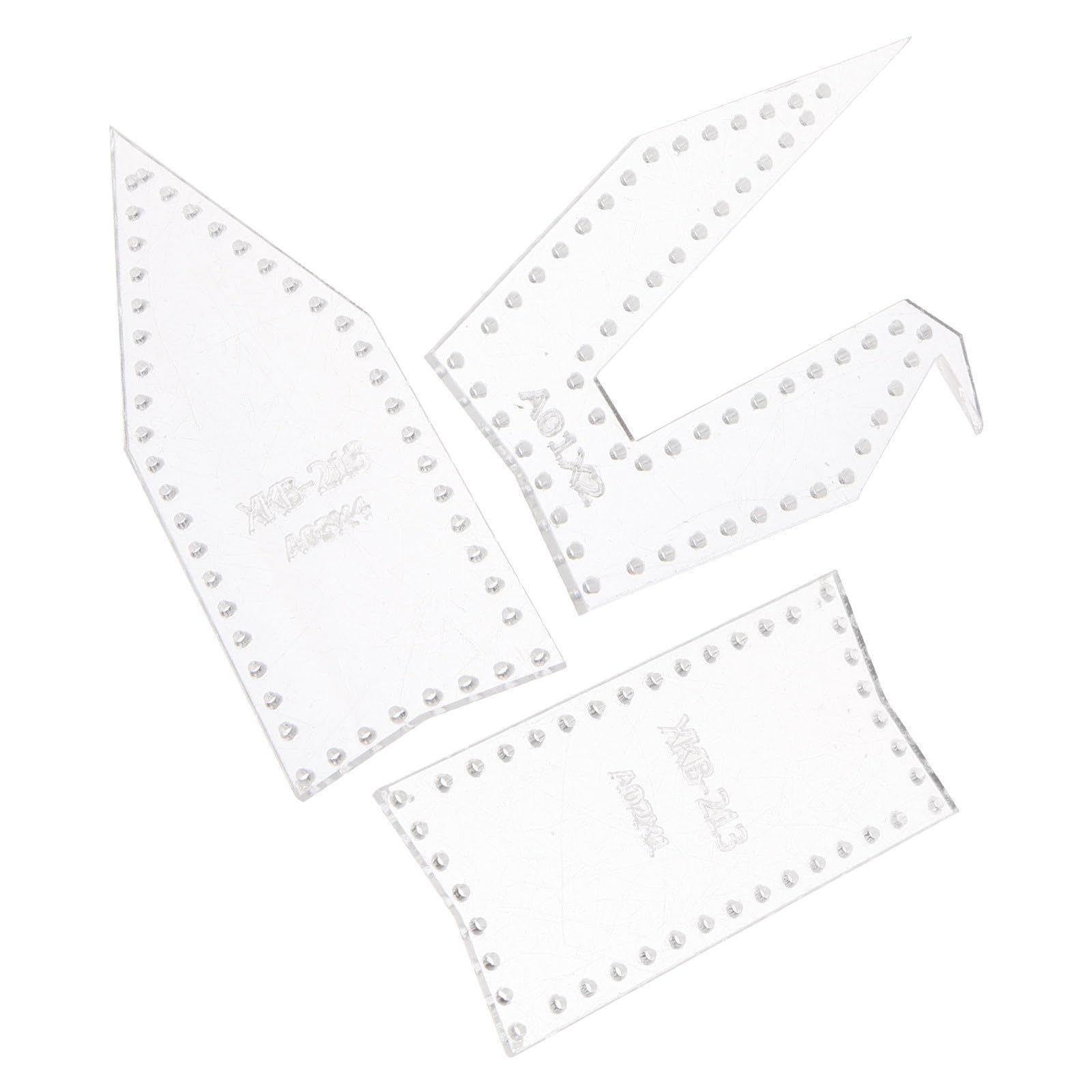 Baluue 3Pcs Acrylic Crane Keychain Stencils Set for Leathercraft DIY, Leather Patterns Template Cutting Dies for Keychain Production and Crafting