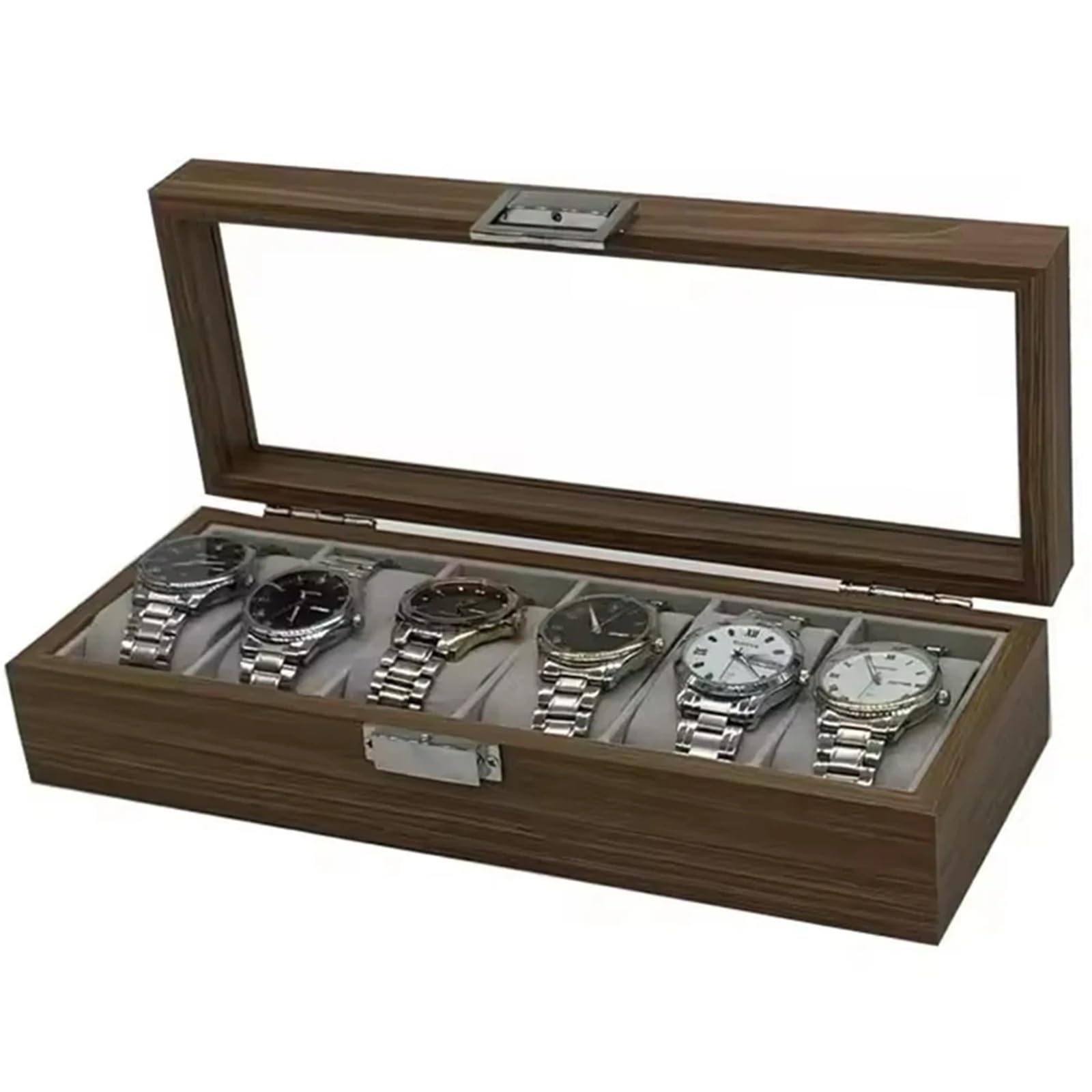 Porta Orologi Legno 1 pezzo in legno di noce nera a 6 cifre | Imballaggio della scatola di visualizzazione for l'orologio