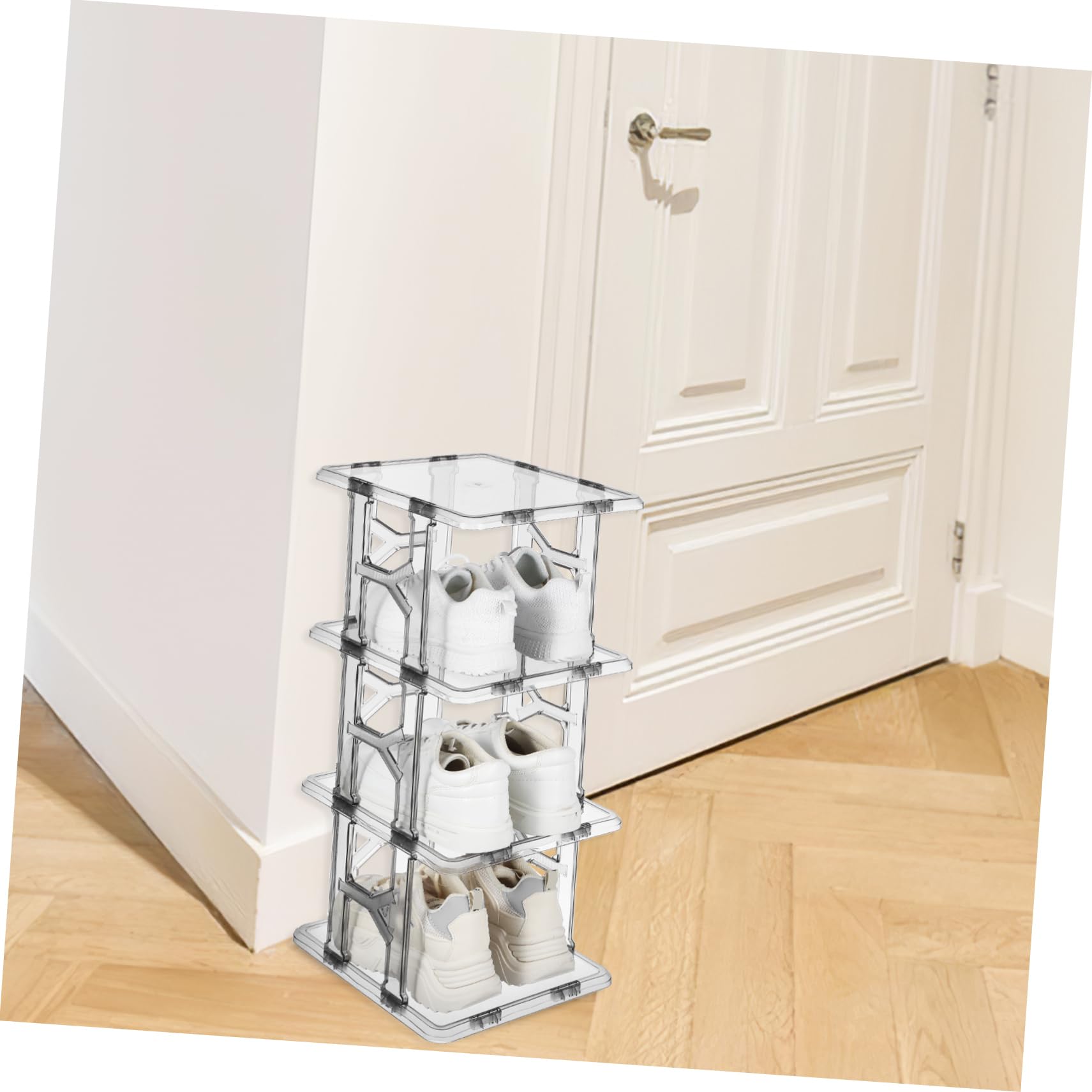 POPETPOP Zapatero De Puerta Organizador De Zapatos Compacto Transparente Ahorro De Espacio para Entrada y Sala De Estar Diseño Vertical