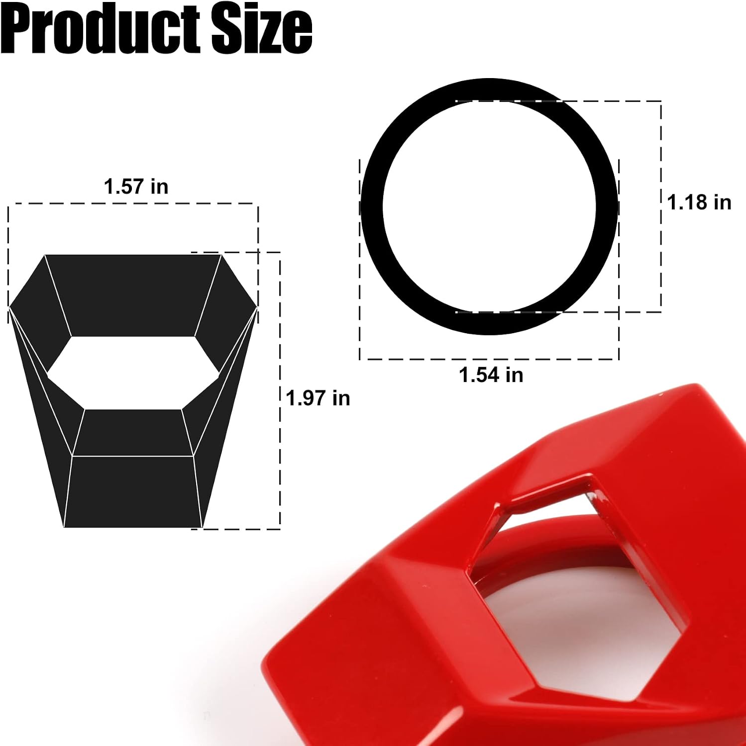 SINGARO Universal Engine Start Stop Button Cover, Car Power Control Zinc Alloy Trim, One Button Start Button Cover Interior Accessories(Red)