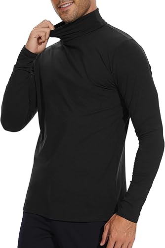 Miniatura 4 de Camisetas de manga larga para hombre, cuello alto, ajustadas, ligeras, básicas, clásicas, sin botones