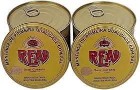 MANTEIGA MINEIRA ARTESANAL REAL, S/CORANTES E S/CONSERVANTES KIT COM 2 LATAS DE 500G