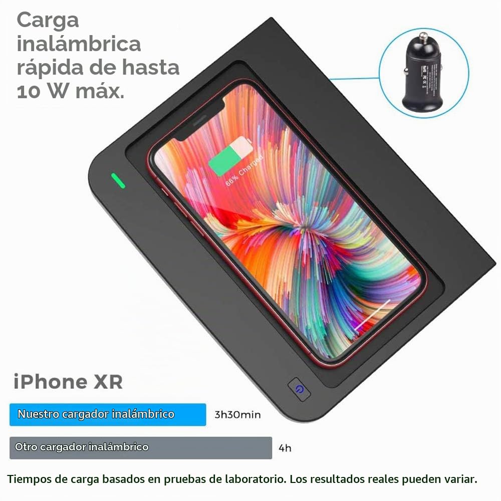 Cargador Inalámbrico Coche para Audi Q5 SQ5 2020 2019 2018 Consola Central Accesorios Panel, 10W Qi Carga Rápida 3 Bobinas Auto Teléfono Cargador para iPhone 11/XS/XR/X/8, Samsung S10/S9/S8