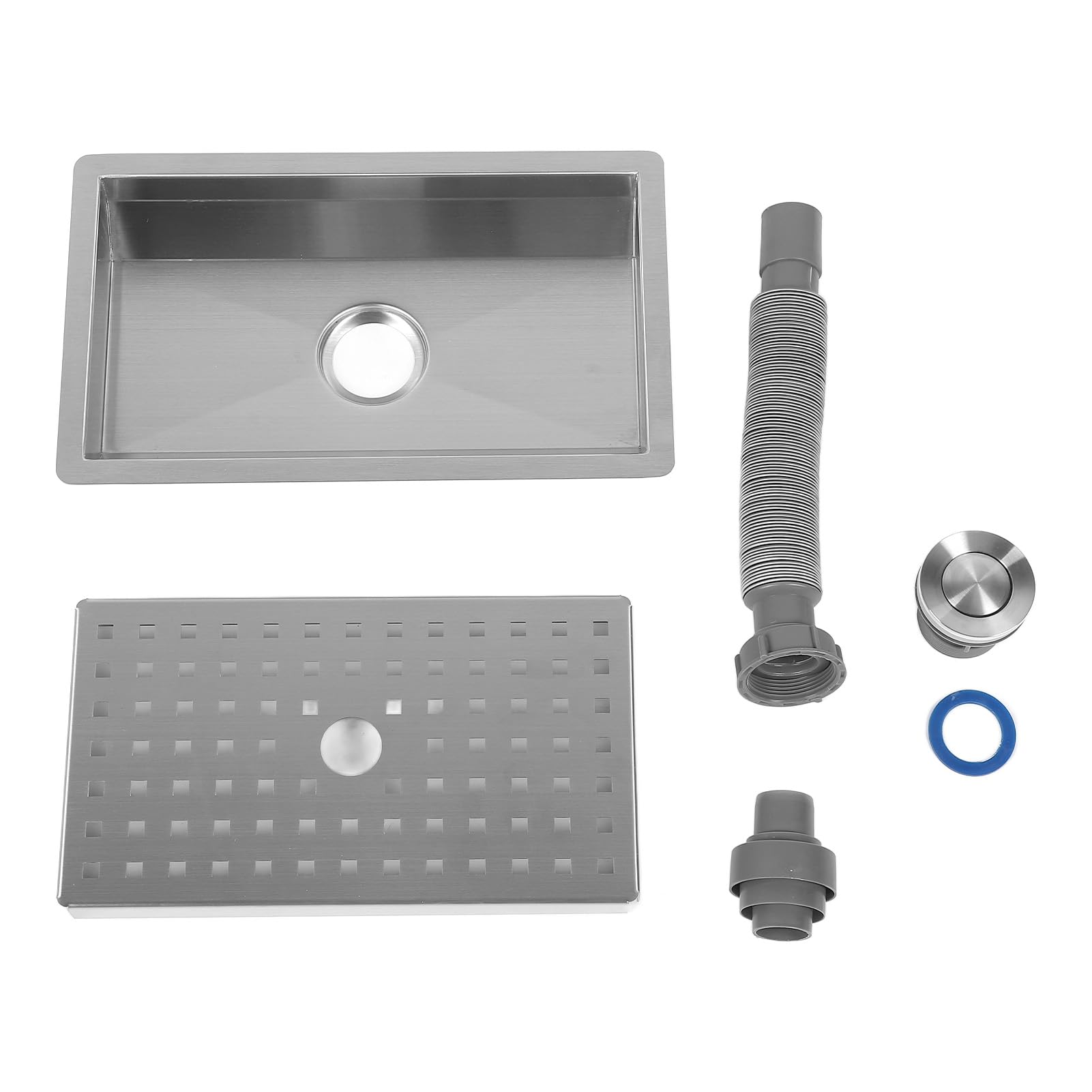 HEEPDD Fregadero de Cocina con Bandeja de Drenaje de Agua Dispensador de Agua Bandeja Recogedor de Goteo Estera Fregadero de Barra Pequeña de Acero Inoxidable Lavabo de Estación de