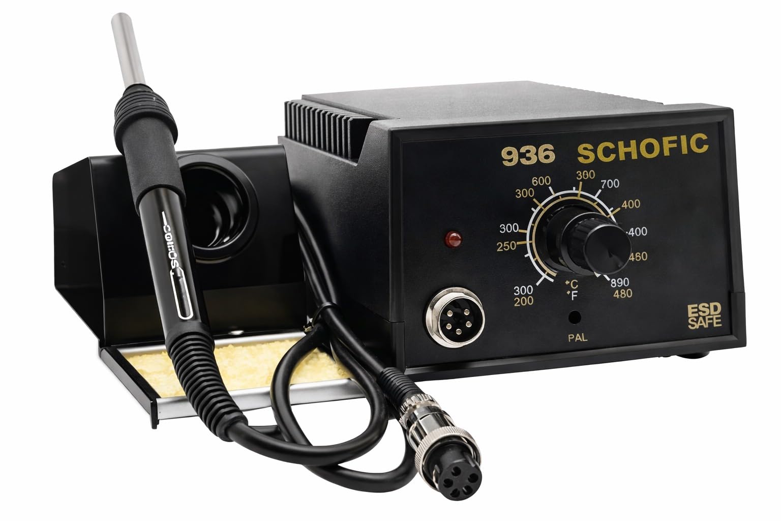 SCHOFIC 936 Rework Soldering Station Set with Soldering Iron Handle, Iron Holder, High Temperature Resistant Sponge, Manual, and Power Plug-picture-13