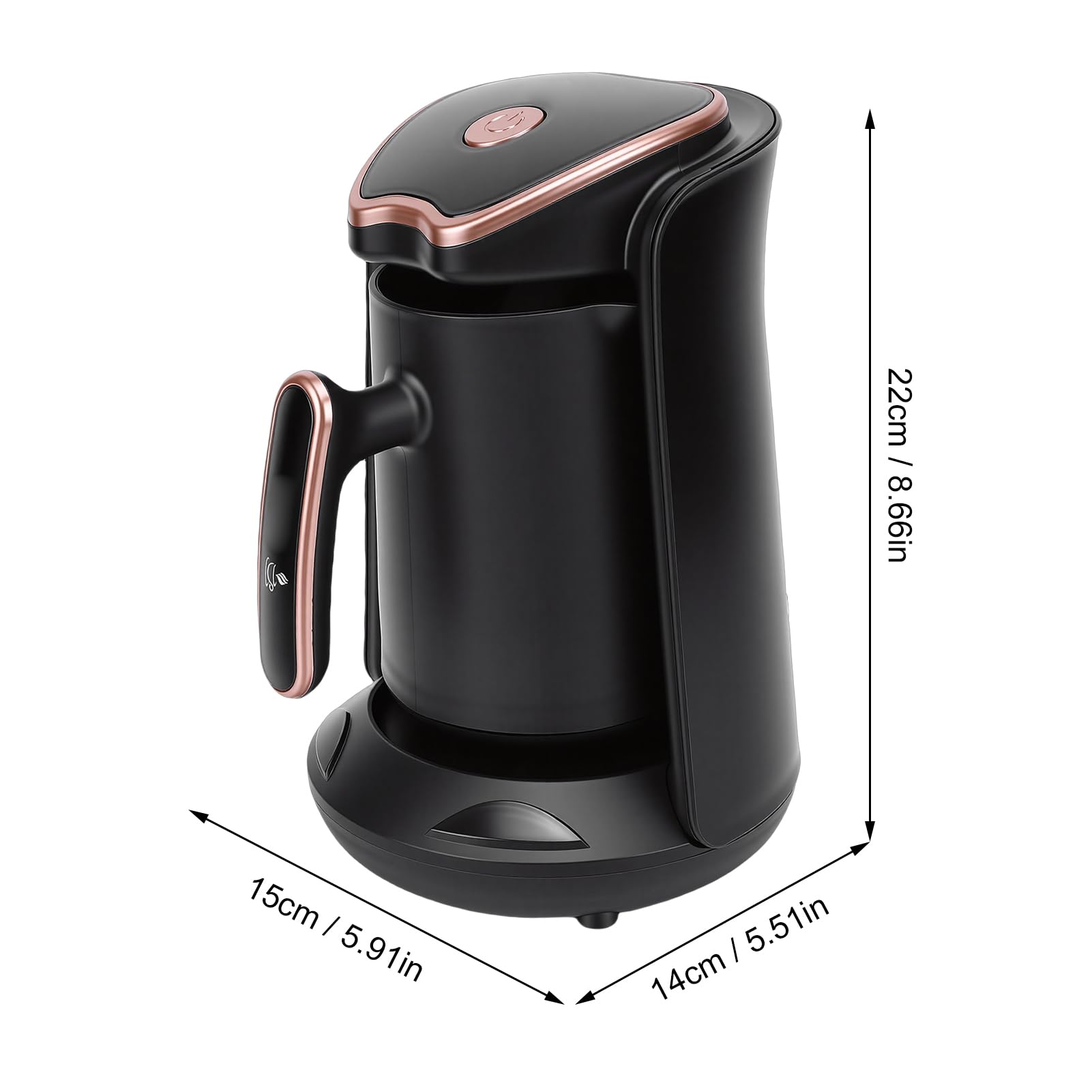 AUNMAS Macchina per caffè Turco da 400W, Bollitore Elettrico con Design Portatile per Casa, Campeggio, Viaggio (Spina europea 220 V)