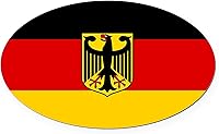 Vista 1 de CafePress Bandera alemana y escudo de armas Oval imán de coche, Euro Oval Bumper Magnet