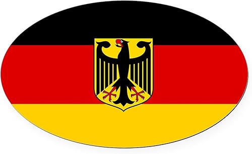 CafePress Bandera alemana y escudo de armas Oval imán de coche, Euro Oval Bumper Magnet