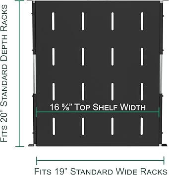 ynVISION.DESIGN 15U Open Frame AV Server Rack with Slide Out Shelf Bundle
