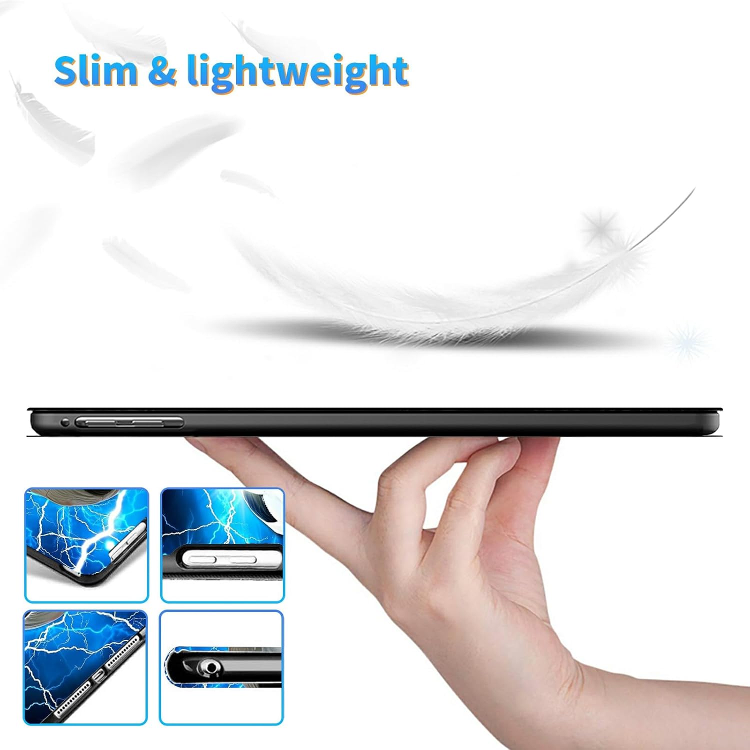 Case for Amazon Fire HD 8 & 8 Plus Tablet (12th/10th Generation, 2022/2020 Release), PU Leather Multiple Viewing Angles & Kickstand Back Case Drop Protection Smart Cover, Lightning Soccer