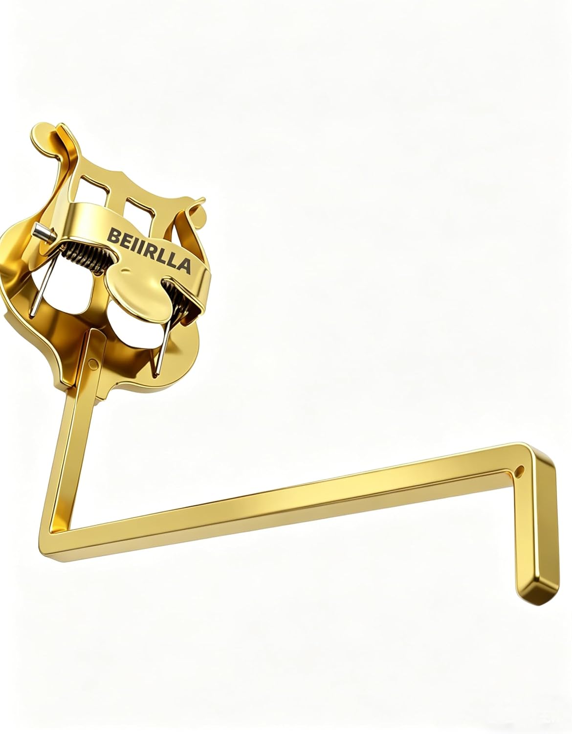 Alto Saxophone Marching Lyre Clamp-On Clip Holder Lyre for Sax,Tenor Alto Sax lyre For Marching Band Pure Copper Music Clip,fit 4mm*4mm Square Socket With Storage Bag-Golden