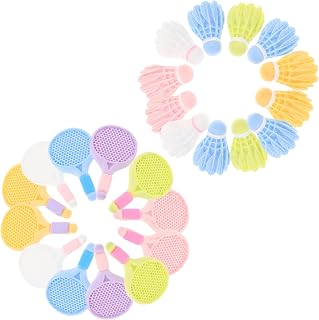 12 Sets Miniature Badminton Rackets Dollhouse Sports Decor Realistic Craft Accessories for DIY Party Decorations Photography Props and Room Accents