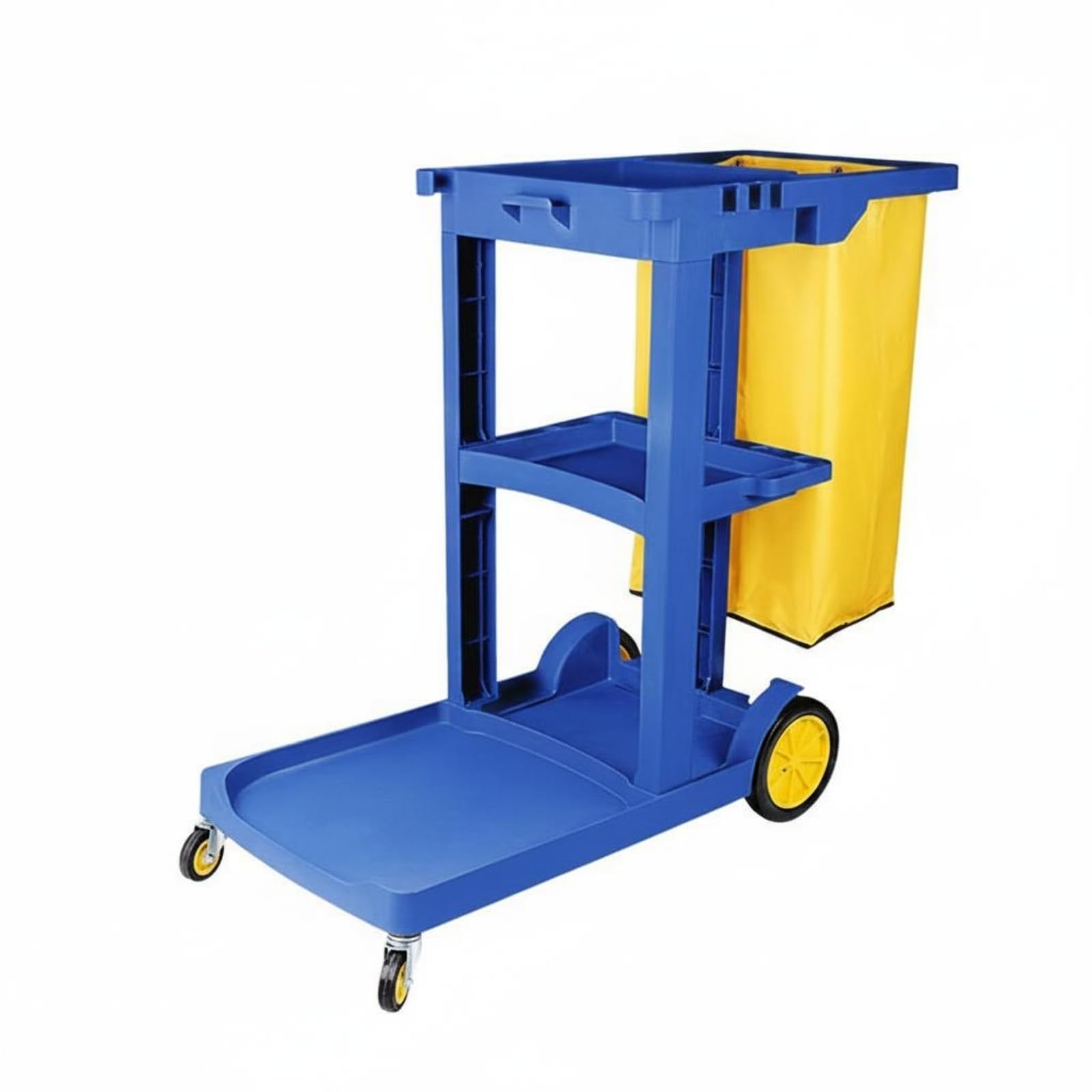 Carrello Pulizie Carrello Pulizia Trolley Organizzatore Carrello Servizio Carrello Detergenti Corpo in Plastica Rigida con Vassoio Inferiore Piatto, Color to 2