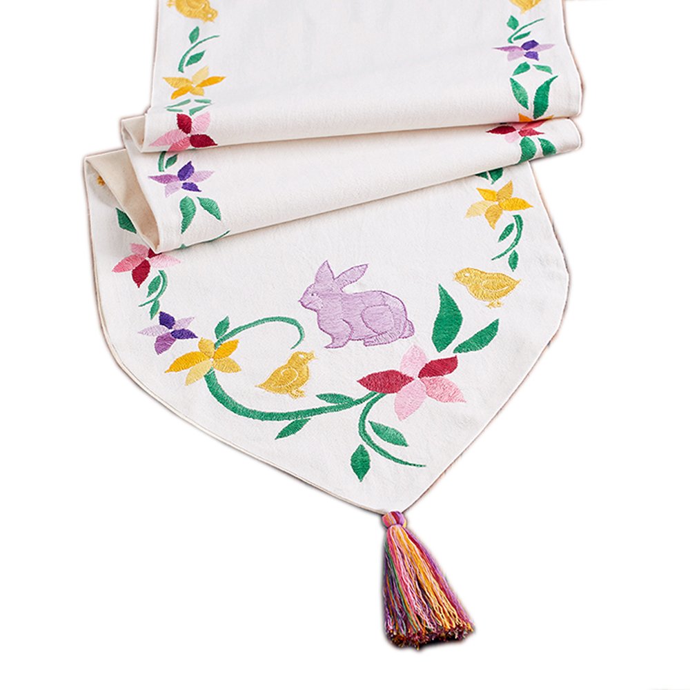 Embroidered Easter Table Runner