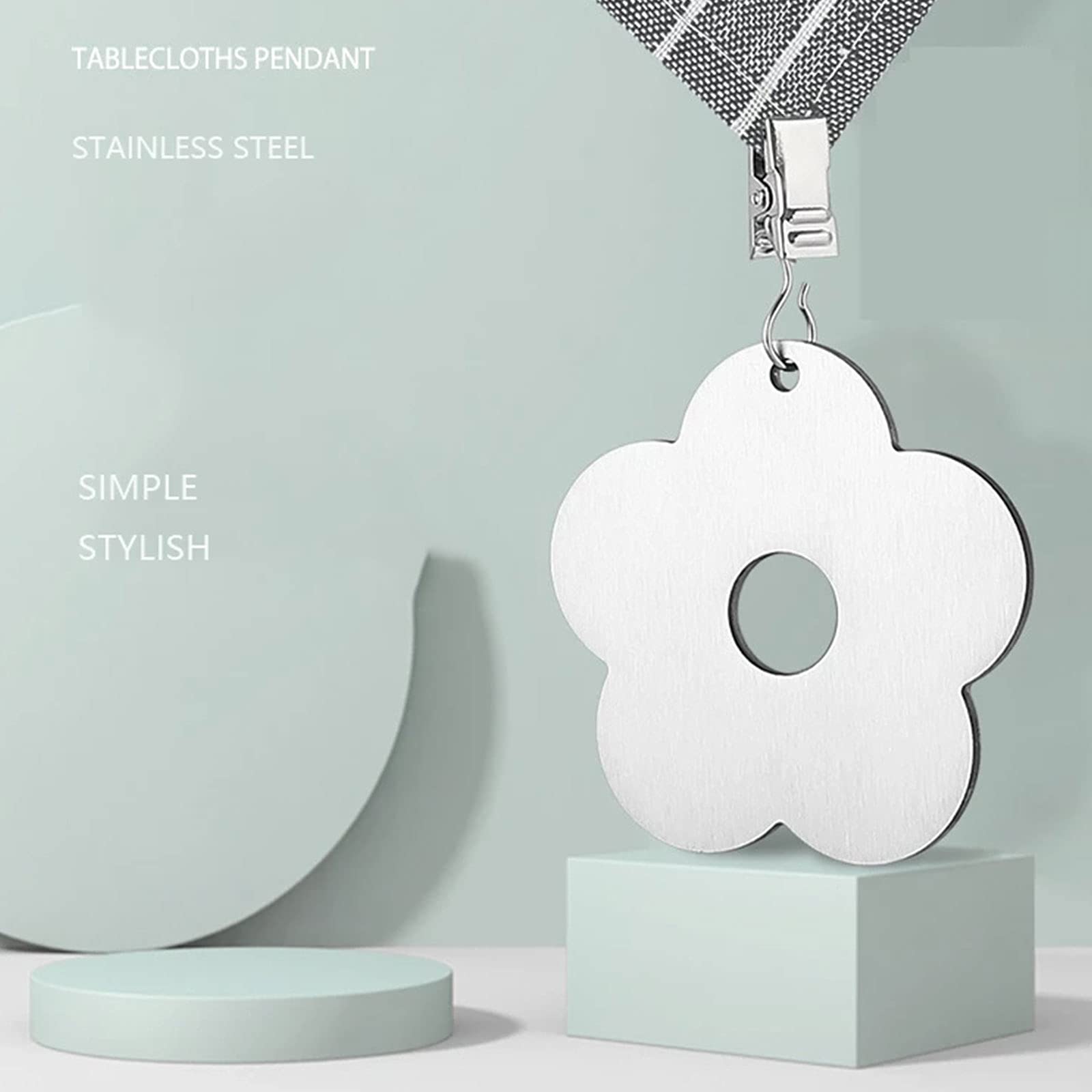 Fermatovaglia In Marmo - 8 Pezzi Con Clip, Design Naturale Per Esterno, Peso 30g L'uno - Foto 4