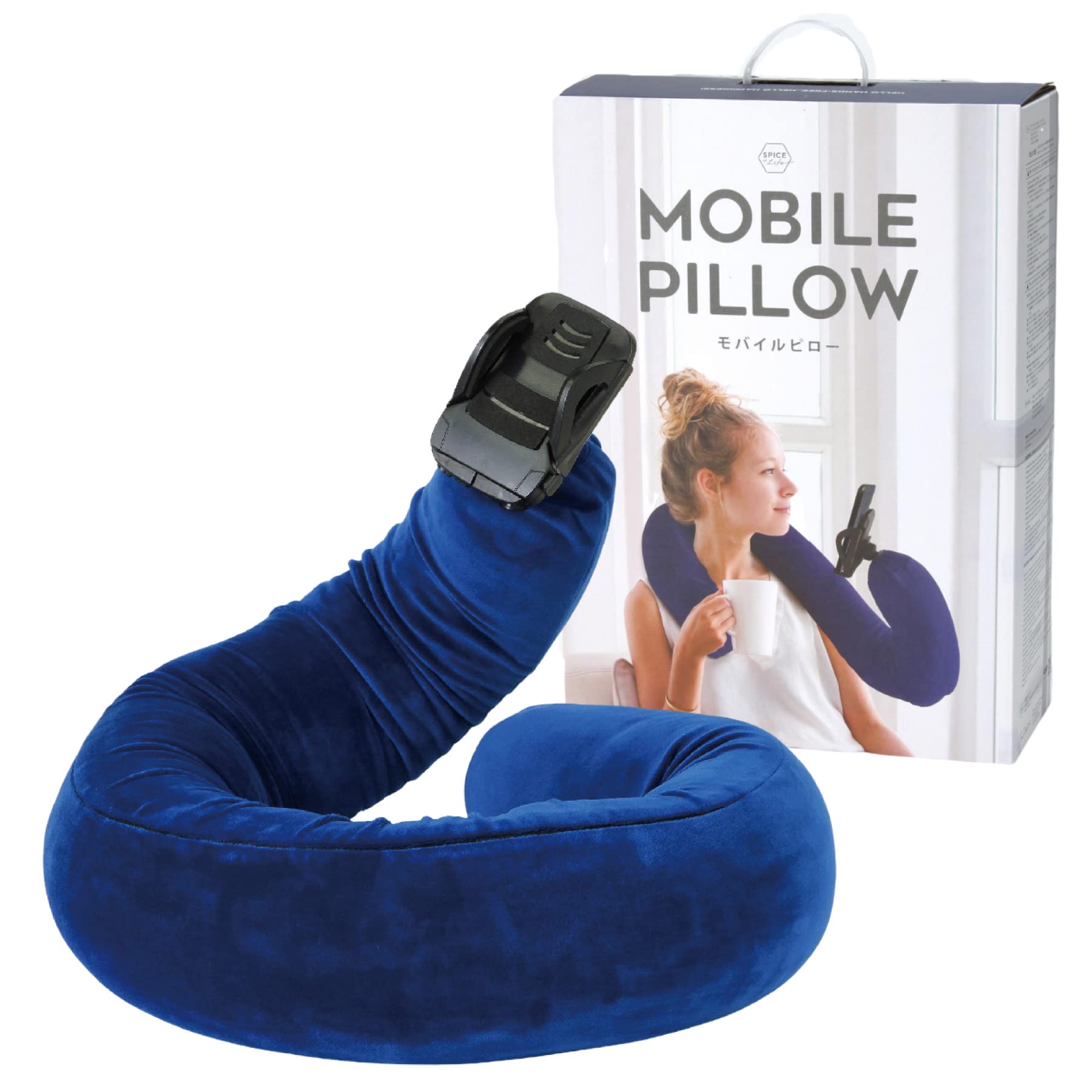 Amazon｜SPICE OF LIFE(スパイス) モバイルピロー ネイビー 145cm