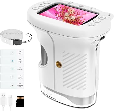 Kids Handheld Digital Microscope 1000X Science Gift Kit STEM Toy Ages 5-13 | 8GB SD Card for Photo/video, Rechargeable, 2.4" Screen, 8 LEDs, Portable Magnifying Glass Pocket Miniscope for Girls Boys