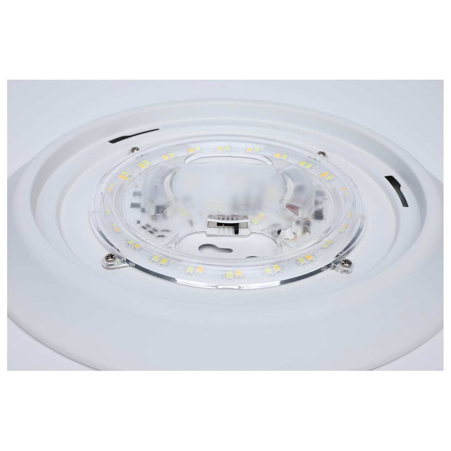 Satco 62-1811R1 10 Inch LED Disk Light, CCT Selectable 2700K-5000K, 1100 Lumens, 13.4W, Triac Dimmable, 90 CRI, Wet Rated, White Finish, 120 Volt, Energy Star JA8
