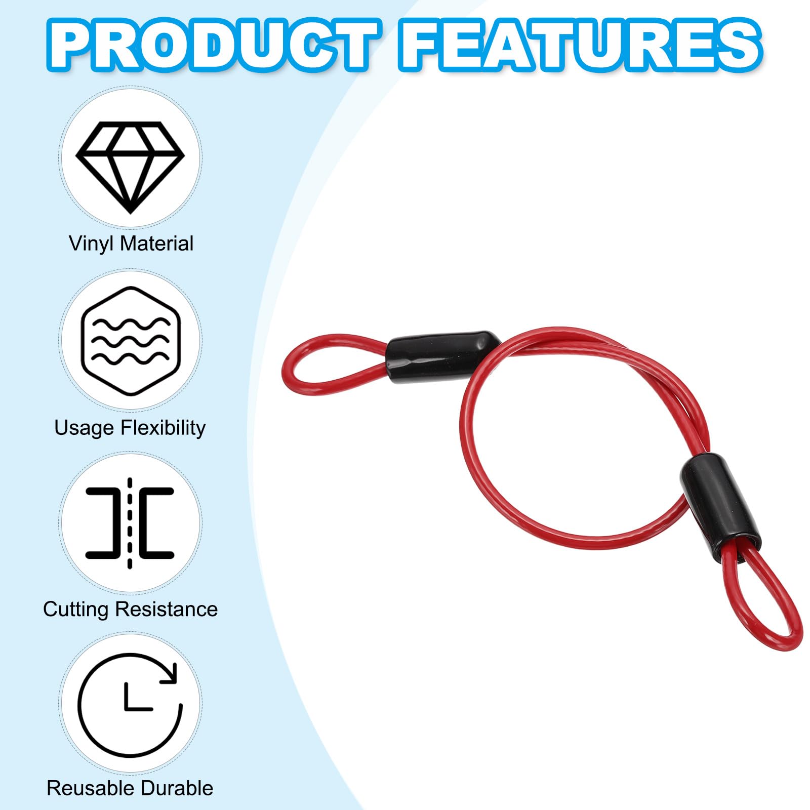 PATIKIL 3/16" Dia Vinyl Coated Stainless Steel Cable with Loops - Image 4