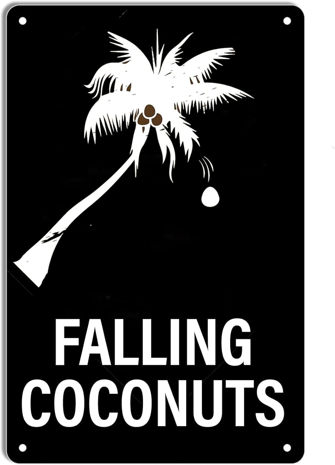 SMAZDFXX Caution Falling Coconuts Vintage Warning Metal Sign Retro Home Decor Wall Art Posters Tin Signs for Home Cafe Garage Man Cave Bar Rustic Decor 12"x16"