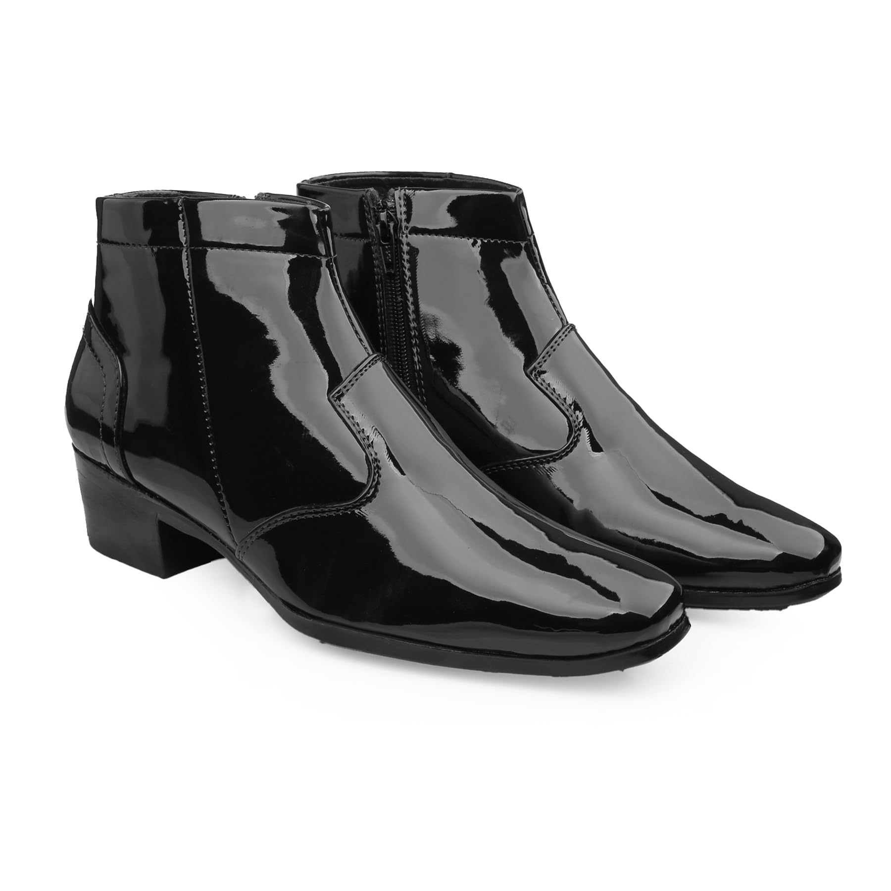 bxxy Men's 2 Inch Heel Height Increasing Patent Material with Casual Formal Slipon Outdoor, Ankle Boot.-picture-40