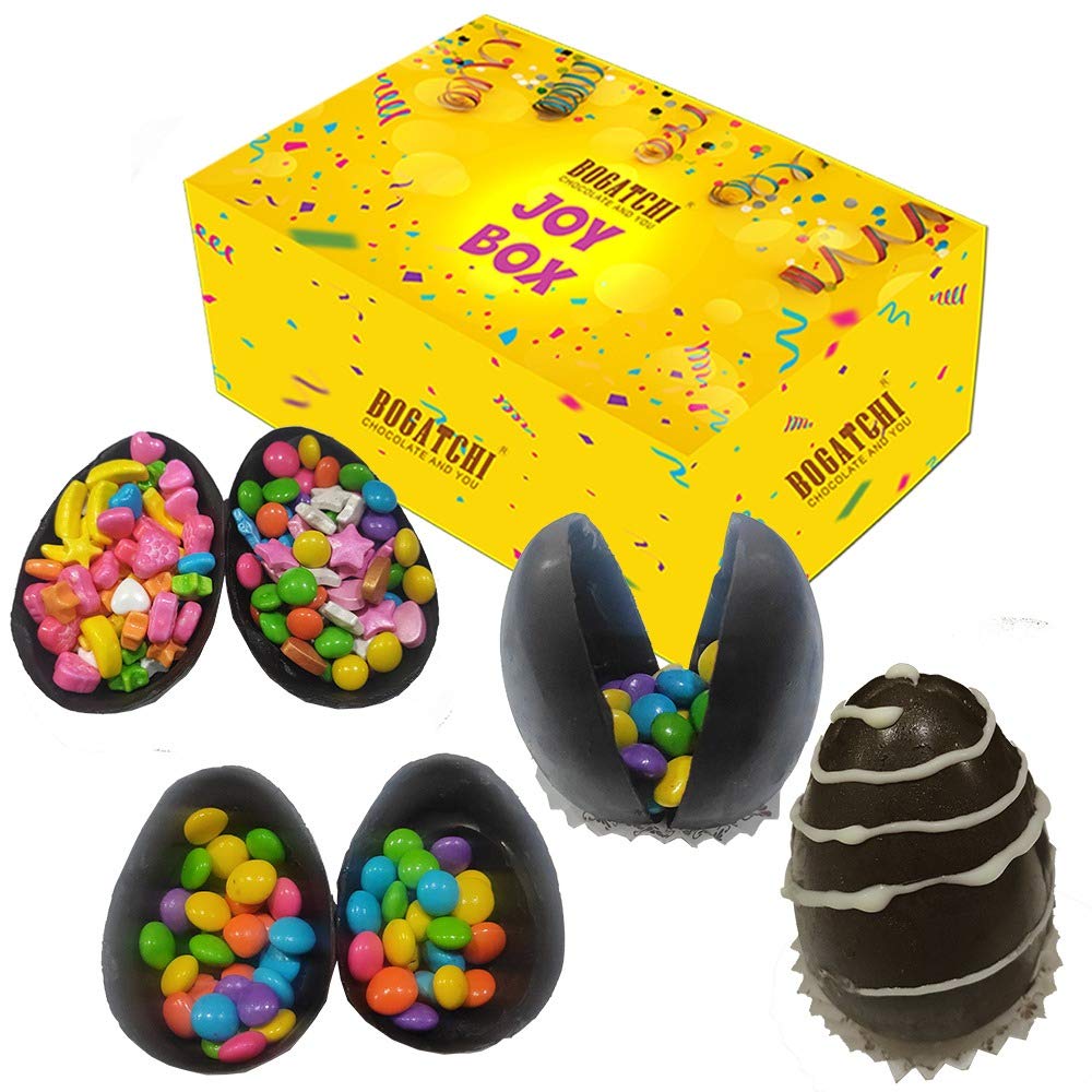 Easter Gifts Chocolate Easter Eggs with Candies Inside- 4 Large Easter Chocolate Eggs, Easter Gifts