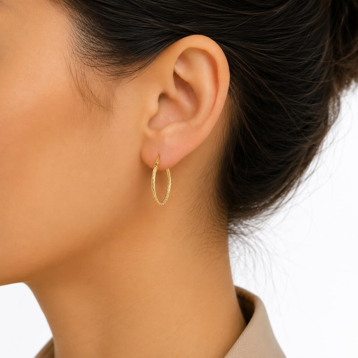 PRINS JEWELS Oval Creolen Damen aus 9 Karat 375 Gelbgold