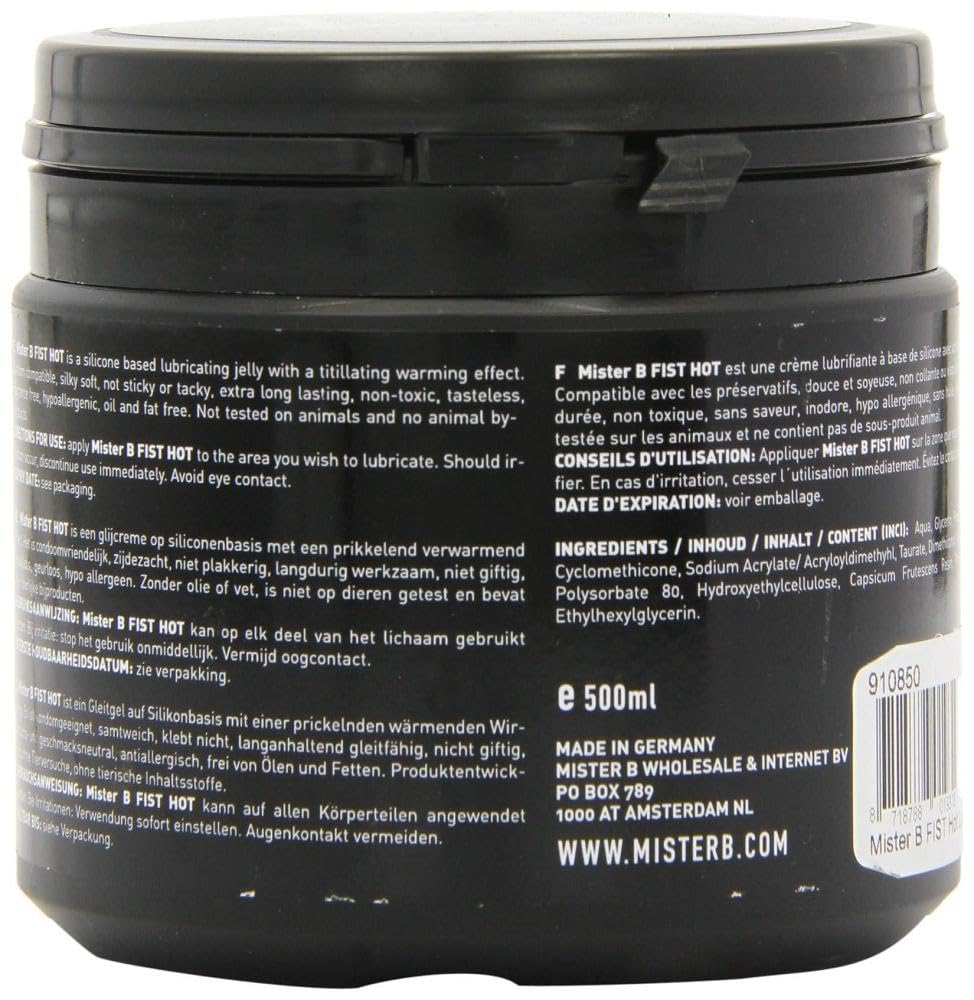 Mister B FIST Hot Crema Lubricante 500 ml (Paquete de 2)