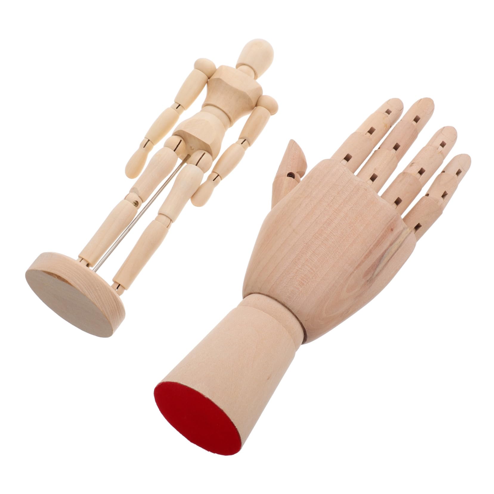 VILLCASE Flexible Wood Mannequins for Artists 2pcs Set 8'' 10'' Right Hand Drawing Figures for Art Craft and Education