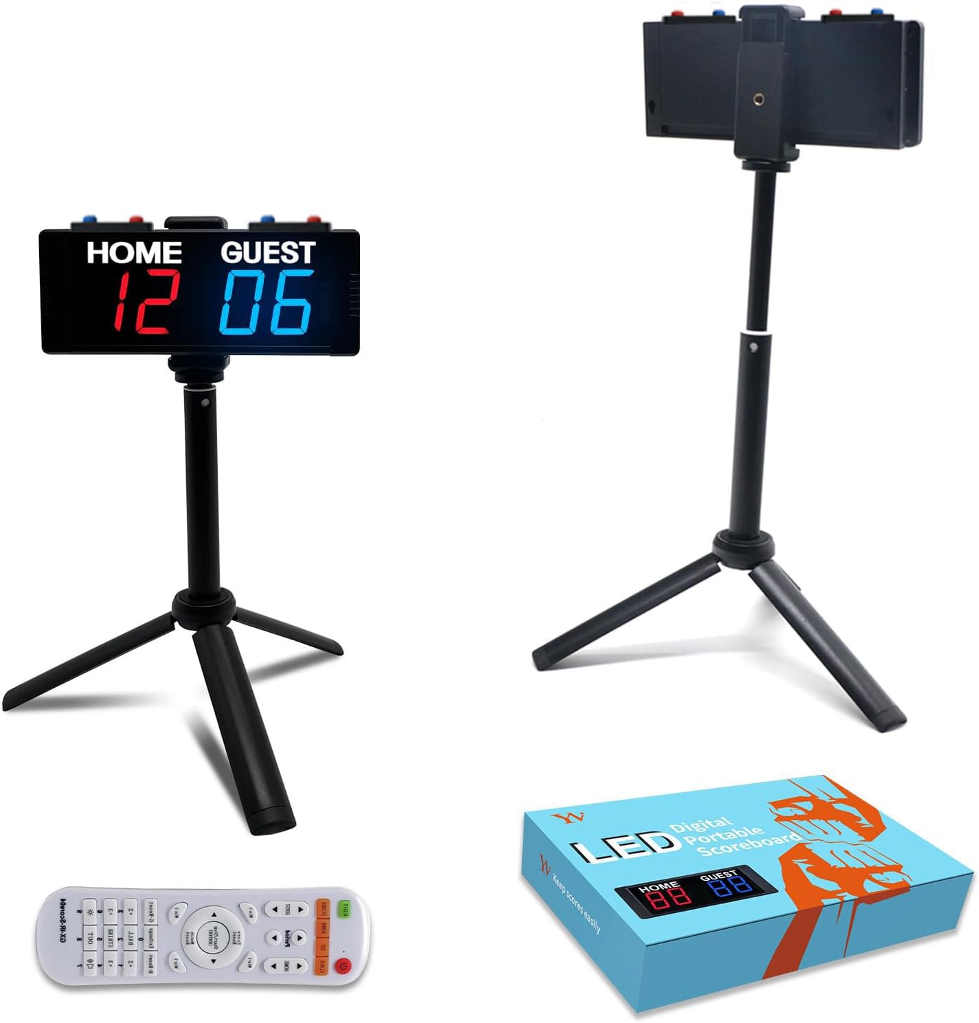 YZ LED Tragbare Elektronische Anzeigetafel Fussball, Cornhole Zähltafel, Tischtennis Zähler, Tennis Punktezähler, Digital Scoreboard, für Volleyball, Basketball, Badminton, Pool Sports Indoor Outdoor